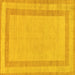 Square Machine Washable Solid Yellow Modern Rug, wshabs126yw