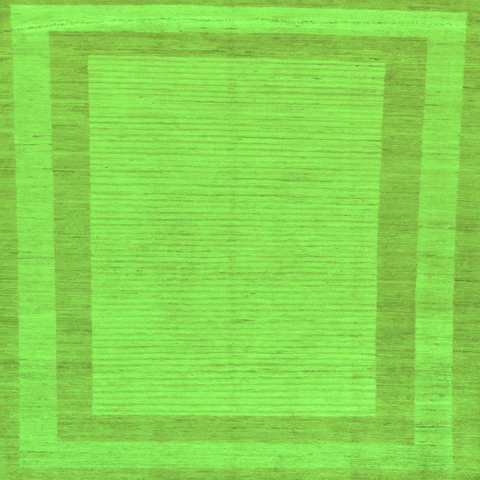 Square Machine Washable Solid Green Modern Area Rugs, wshabs126grn