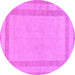 Round Machine Washable Solid Purple Modern Area Rugs, wshabs126pur