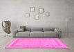 Machine Washable Solid Pink Modern Rug in a Living Room, wshabs126pnk