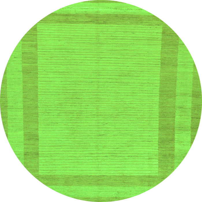 Round Solid Green Modern Rug, abs126grn