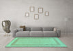 Machine Washable Solid Turquoise Modern Area Rugs in a Living Room,, wshabs126turq