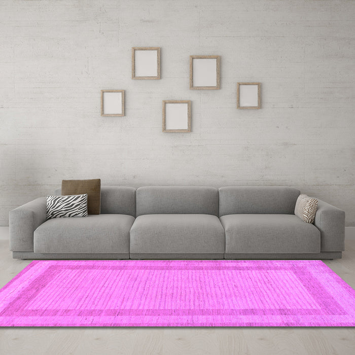 Machine Washable Solid Purple Modern Area Rugs in a Living Room, wshabs126pur
