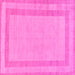 Square Machine Washable Solid Pink Modern Rug, wshabs126pnk