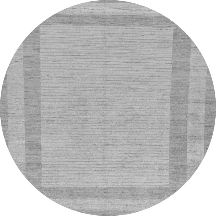 Round Solid Gray Modern Rug, abs126gry