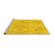 Sideview of Machine Washable Abstract Yellow Modern Rug, wshabs1270yw