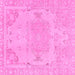 Square Machine Washable Abstract Pink Modern Rug, wshabs1270pnk