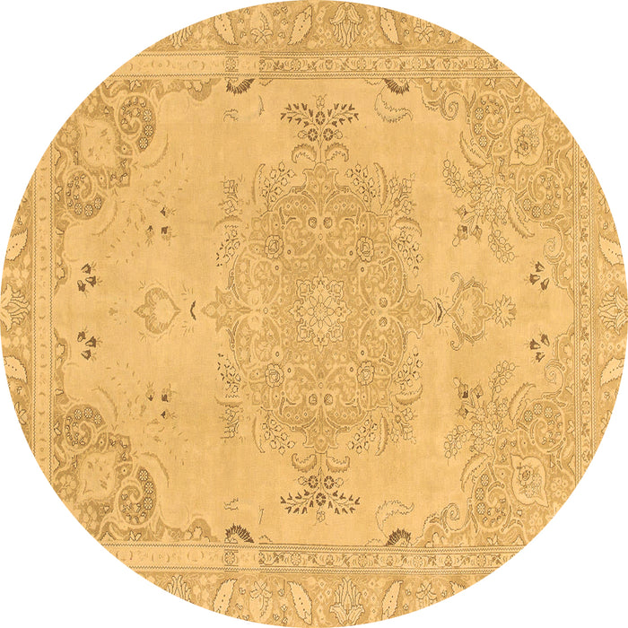 Round Abstract Brown Modern Rug, abs1270brn