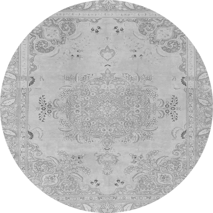 Round Abstract Gray Modern Rug, abs1270gry