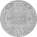 Round Abstract Gray Modern Rug, abs1270gry