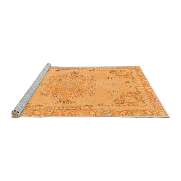 Sideview of Machine Washable Abstract Orange Modern Area Rugs, wshabs1270org