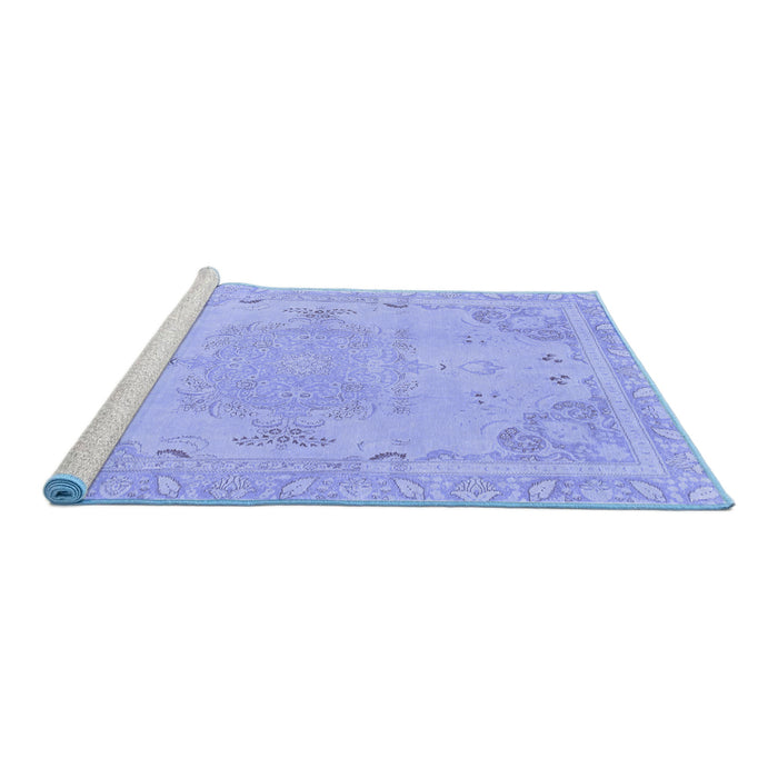Sideview of Machine Washable Abstract Blue Modern Rug, wshabs1270blu