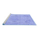 Sideview of Machine Washable Abstract Blue Modern Rug, wshabs1270blu