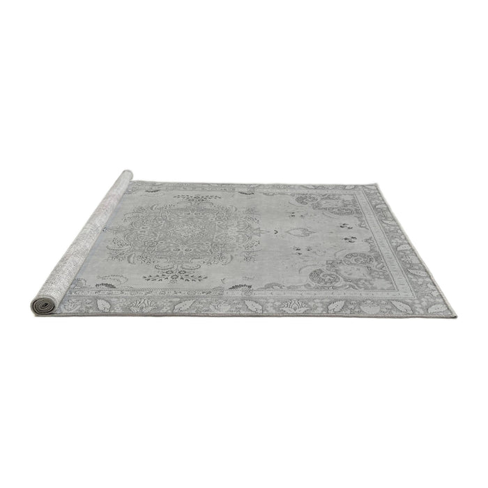 Sideview of Machine Washable Abstract Gray Modern Rug, wshabs1270gry