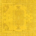 Square Machine Washable Abstract Yellow Modern Rug, wshabs1270yw