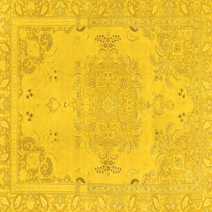 Square Abstract Yellow Modern Rug, abs1270yw