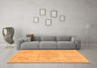 Machine Washable Abstract Orange Modern Area Rugs in a Living Room, wshabs1270org