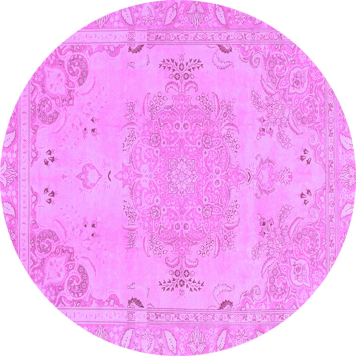 Round Abstract Purple Modern Rug, abs1270pur