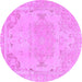 Round Abstract Purple Modern Rug, abs1270pur