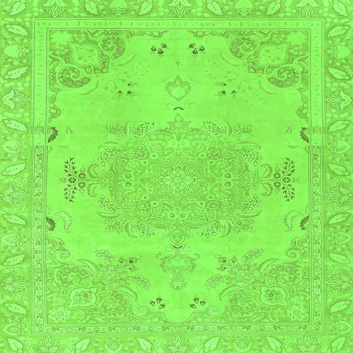 Square Abstract Green Modern Rug, abs1270grn