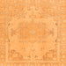 Square Machine Washable Abstract Orange Modern Area Rugs, wshabs1270org