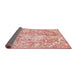 Sideview of Abstract Tomato Red Modern Rug, abs1271