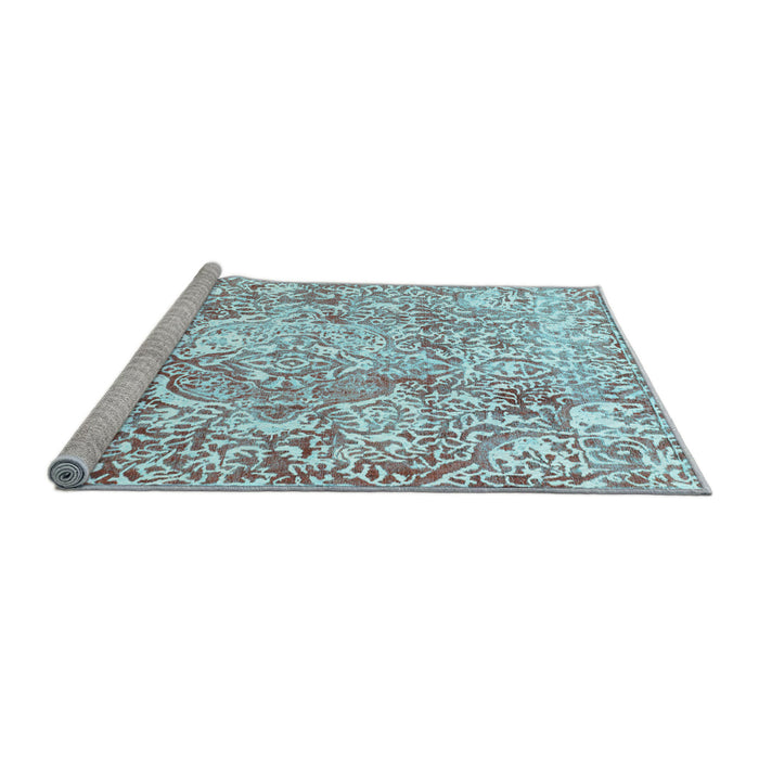 Sideview of Machine Washable Abstract Light Blue Modern Rug, wshabs1271lblu