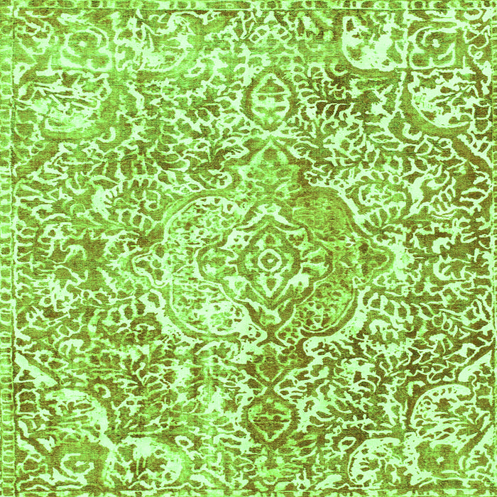 Square Machine Washable Abstract Green Modern Area Rugs, wshabs1271grn