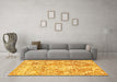 Machine Washable Abstract Yellow Modern Rug in a Living Room, wshabs1271yw