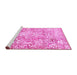 Sideview of Machine Washable Abstract Pink Modern Rug, wshabs1271pnk