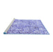 Sideview of Machine Washable Abstract Blue Modern Rug, wshabs1271blu