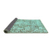 Sideview of Abstract Turquoise Modern Rug, abs1271turq