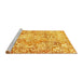 Sideview of Machine Washable Abstract Yellow Modern Rug, wshabs1271yw