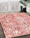 Abstract Tomato Red Modern Rug in Family Room, abs1271