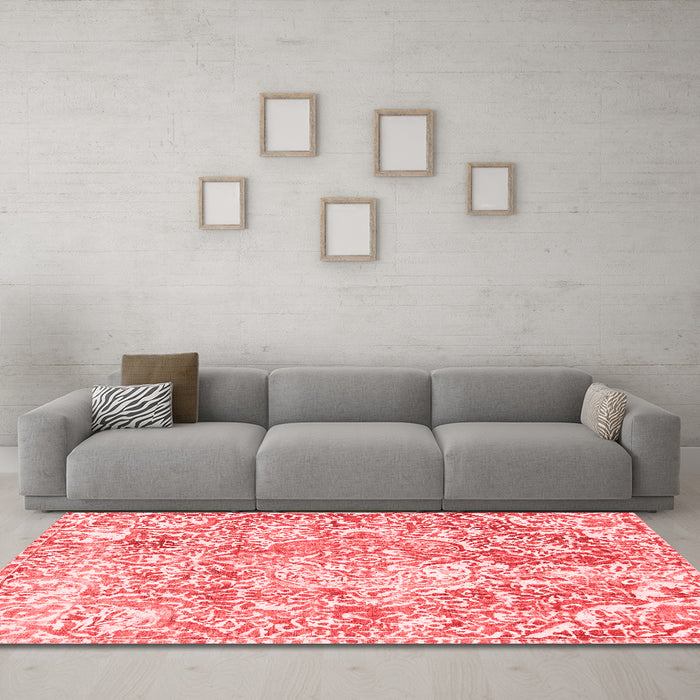 Modern Red Washable Rugs