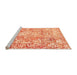 Sideview of Machine Washable Abstract Orange Modern Area Rugs, wshabs1271org