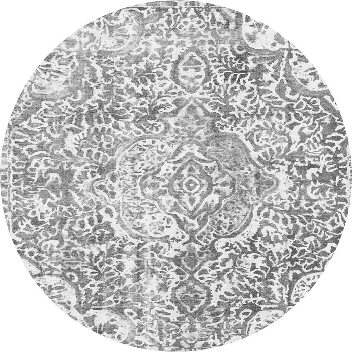 Round Abstract Gray Modern Rug, abs1271gry