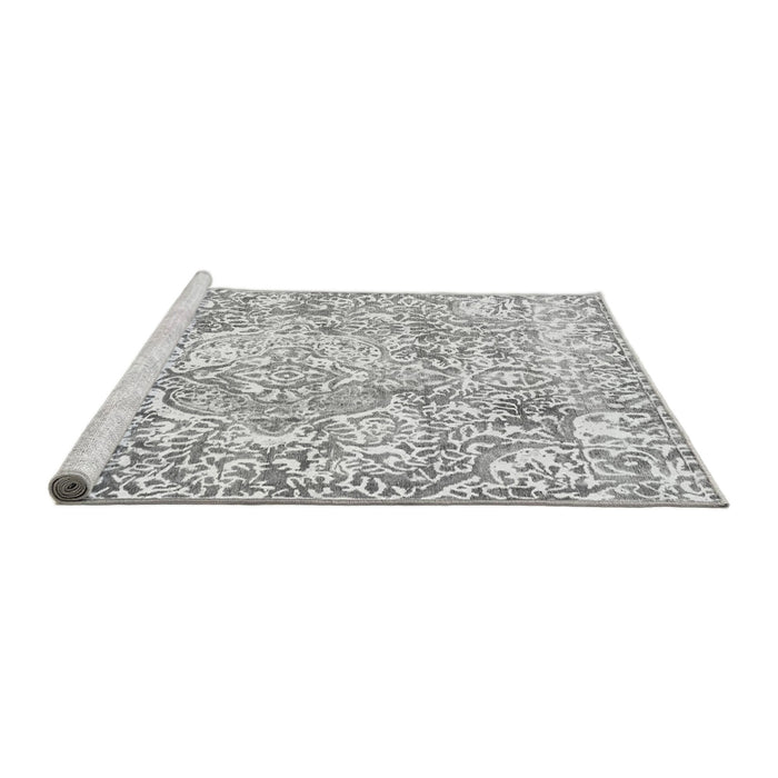 Sideview of Machine Washable Abstract Gray Modern Rug, wshabs1271gry