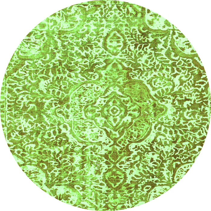 Round Abstract Green Modern Rug, abs1271grn