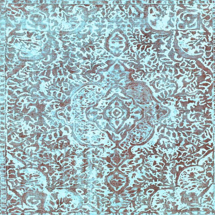 Square Machine Washable Abstract Light Blue Modern Rug, wshabs1271lblu
