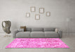 Machine Washable Abstract Pink Modern Rug in a Living Room, wshabs1271pnk