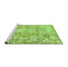 Sideview of Machine Washable Abstract Green Modern Area Rugs, wshabs1271grn