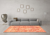 Machine Washable Abstract Orange Modern Rug, wshabs1271org