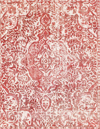 Machine Washable Abstract Tomato Red Rug, wshabs1271