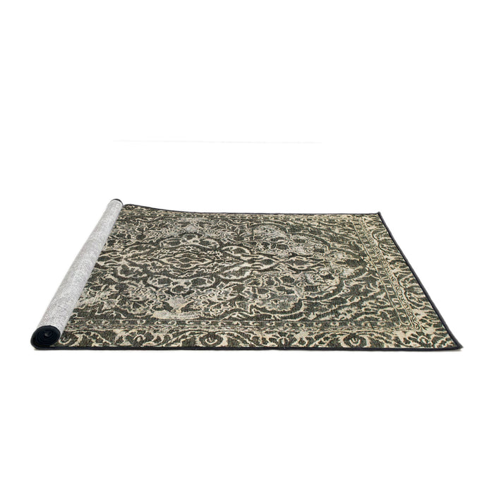 Sideview of Machine Washable Abstract Tan Brown Rug, wshabs1272