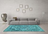 Machine Washable Abstract Light Blue Modern Rug, wshabs1272lblu