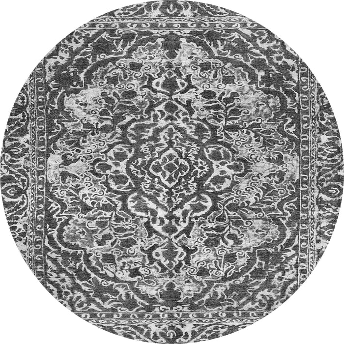 Round Abstract Gray Modern Rug, abs1272gry