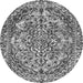 Round Abstract Gray Modern Rug, abs1272gry