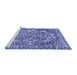 Sideview of Machine Washable Abstract Blue Modern Rug, wshabs1272blu