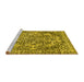 Sideview of Machine Washable Abstract Yellow Modern Rug, wshabs1272yw